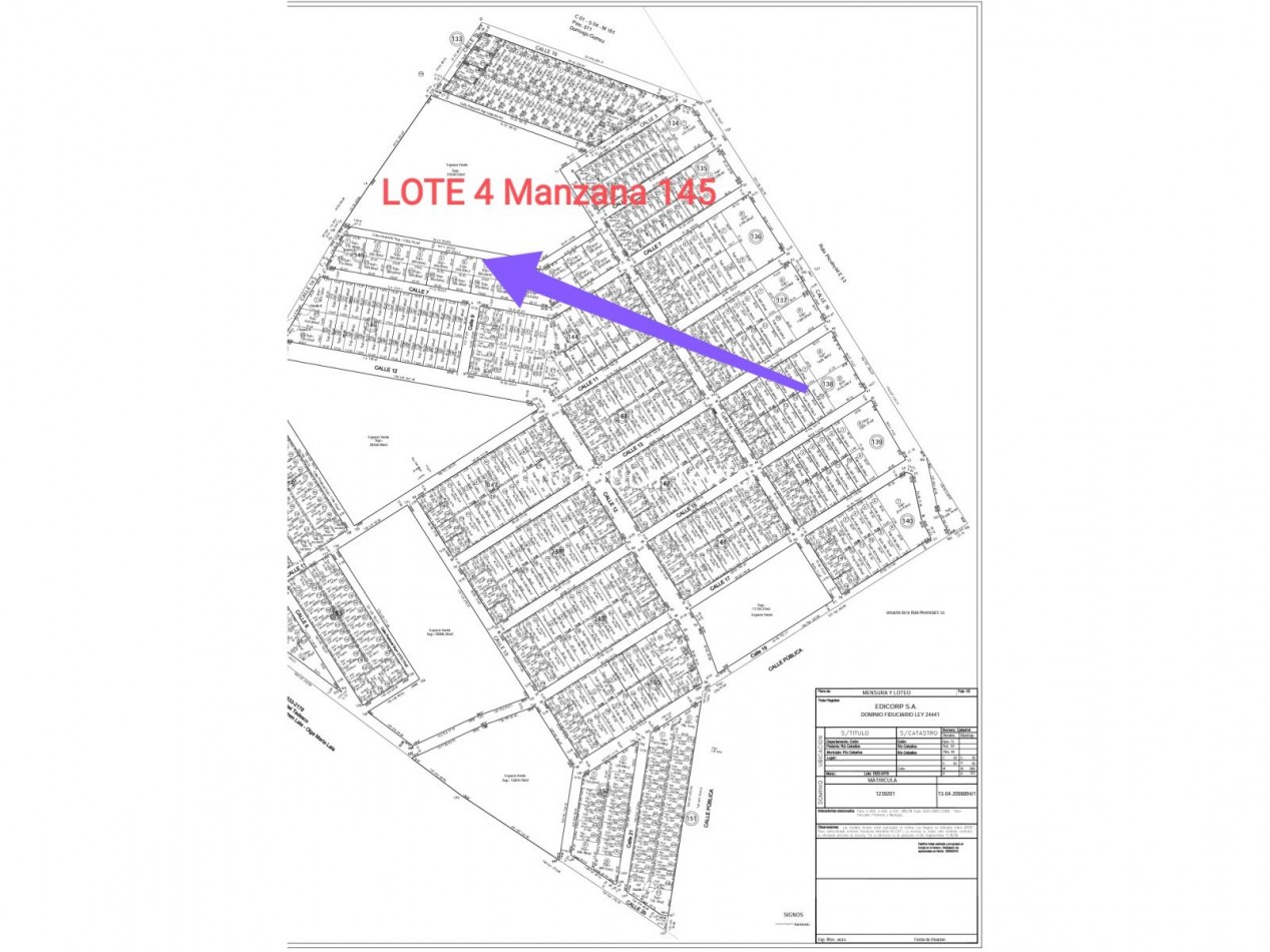 VENDO TERRENO DE 500 MTS RUTA E53 Loteo Prossur - UEPC