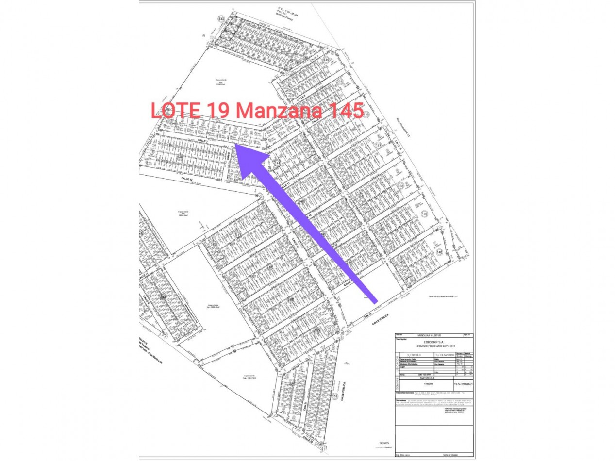 VENDO TERRENO DE 500 MTS RUTA E53 Loteo Prossur - UEPC